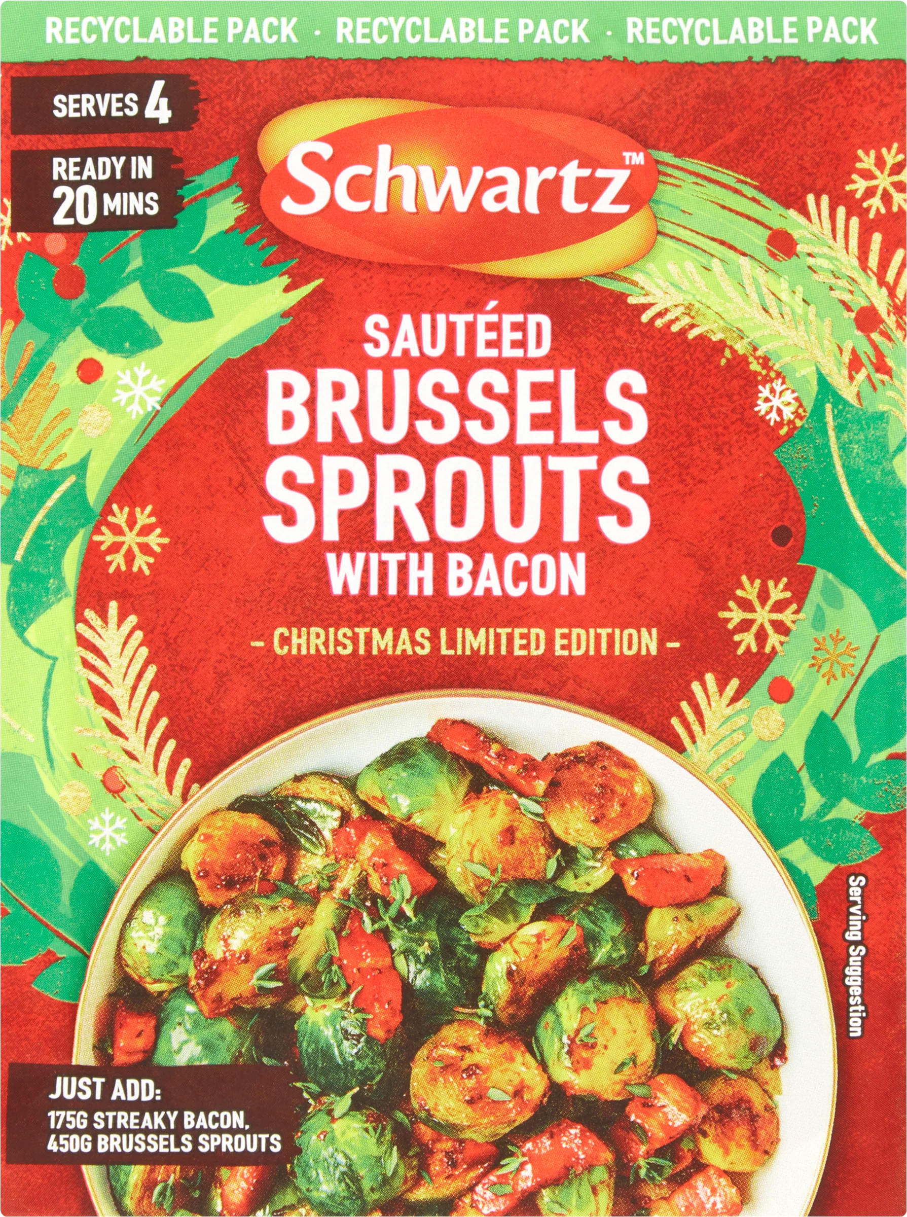 Schwartz Christmas Limited Edition Sautéed Brussels Sprouts with Bacon Recipe Mix 30g